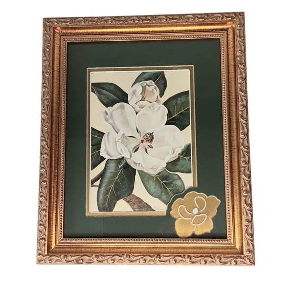 VTG Afternoon Magnolia Print By Waltraud Fuchs von Schwarzbek Matted & Framed - Picture 1 of 16